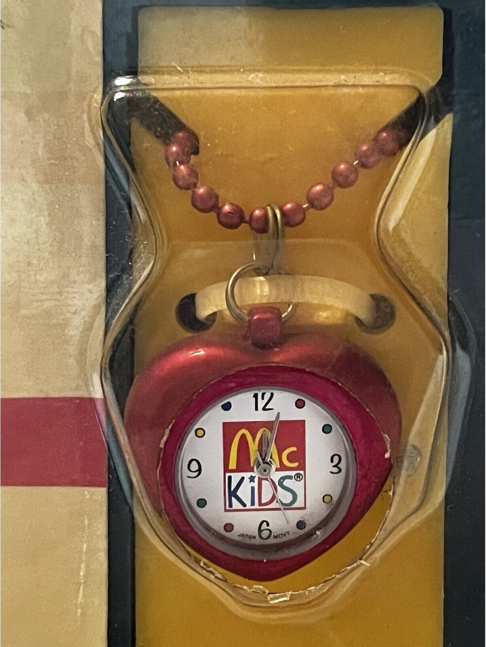 Vintage McDonald’s McKids Alarm Clock Necklace Quartz Watch NOS Sealed 1990s